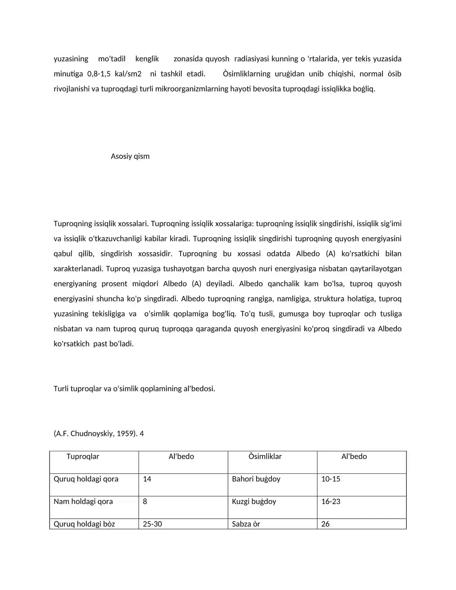 Tuproqning issiqlik xossalari 4