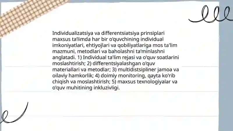 Maxsus taʼlimning umumdidaktik va xususiy tamoyillari 4