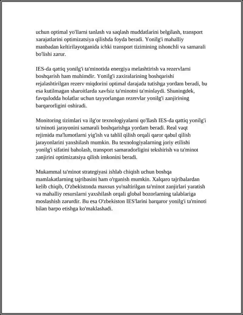 Issiklik energiya stansiyalari (IES) uchun qattiq yonilg'i sotib olish va ta'minot strategiyalari 4