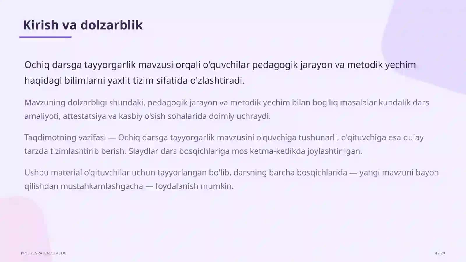 Ochiq darsga tayyorgarlik 4