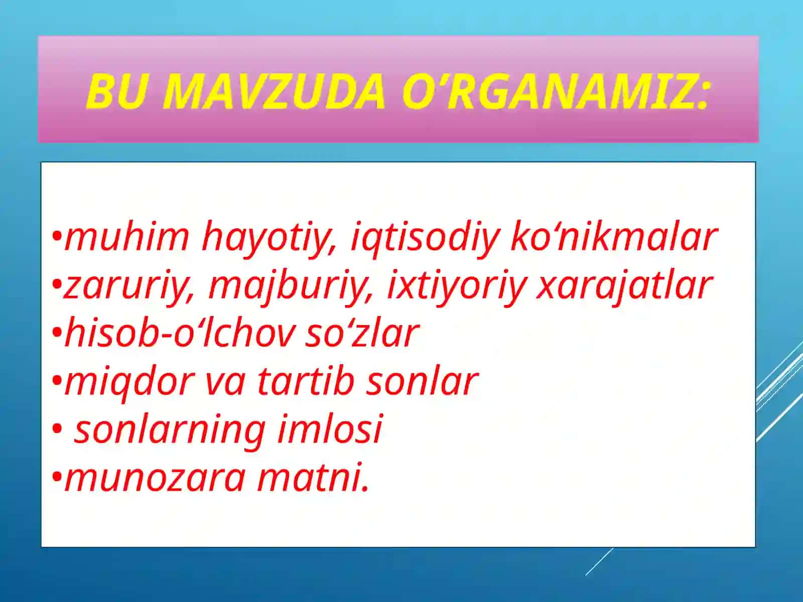Maqsadlixarajatlar.Xarajatturlari 4