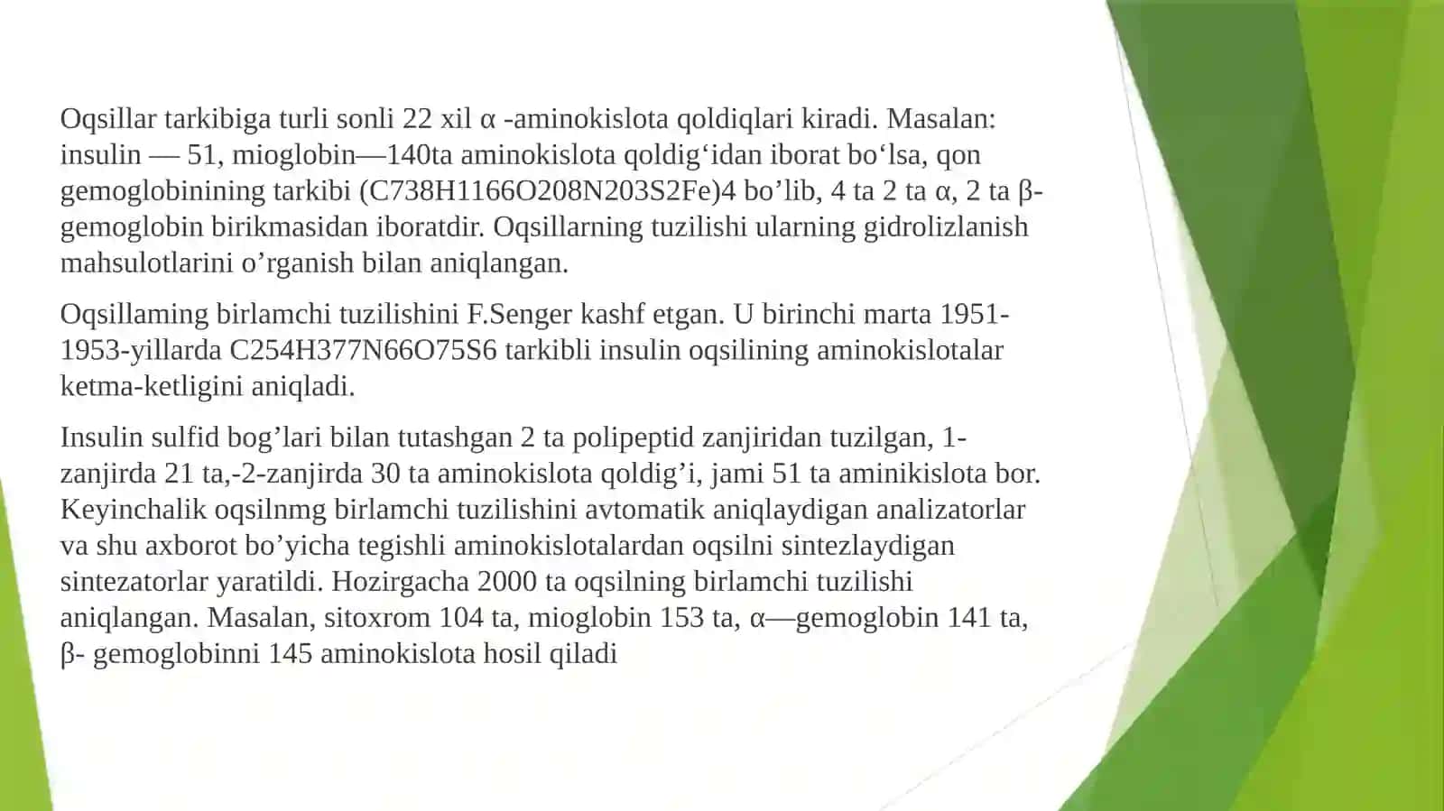 Oqsillarning fizik-kimyoviy xossalari 4