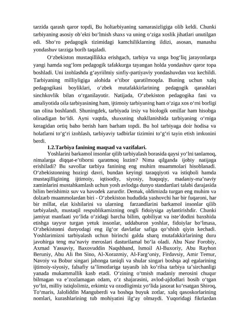 Tarbiya fanining predmeti, maqsad va vazifalari. 4