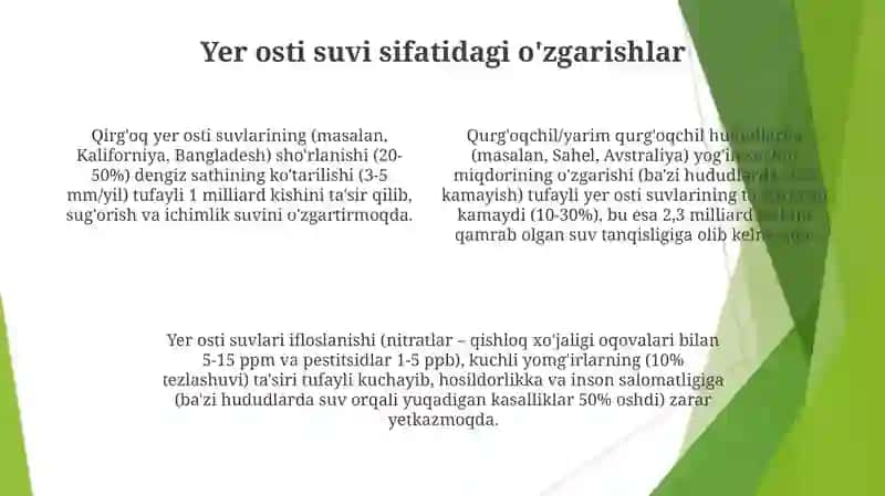 Iqlim oʻzgarishi va yer osti suvlariga taʼsri 4