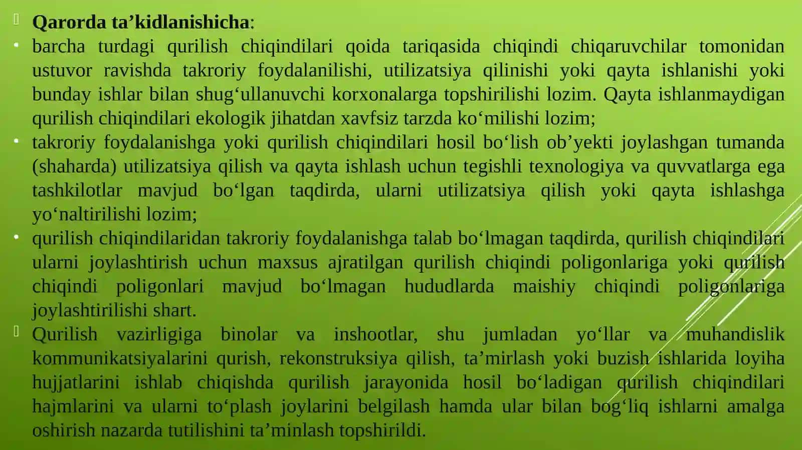 Qurilish chiqindilarini utilitasiya qilish va qayta ishlash 4