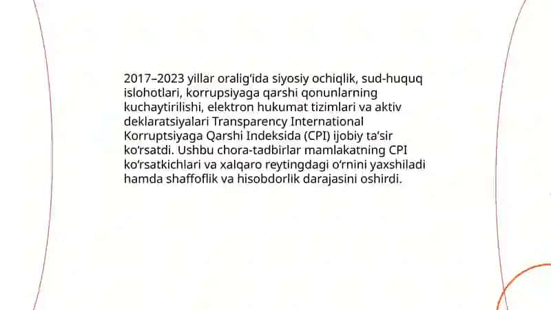 Yangi O'zbekiston ijtimoiy-siyosiy, iqtisodiy va madaniy hayotida ro'yberayotgan o'zgarishlarning xalqaro reyting va indekslarda aks etishi 4
