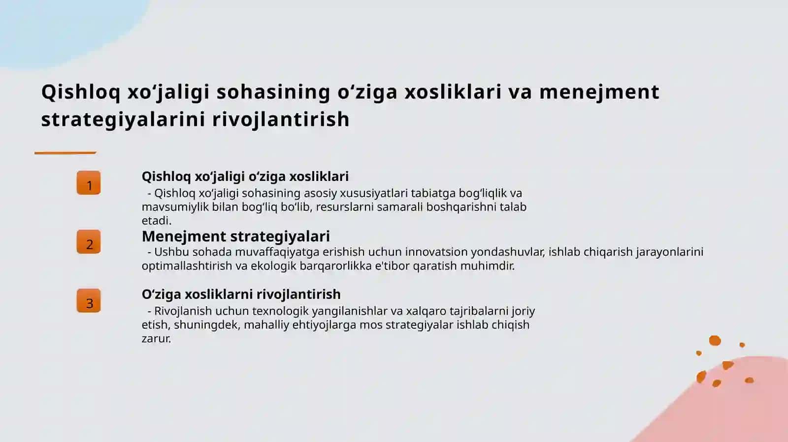 Qishloq xoʻjaligi korxonalarini rivojlanishida menejment tamoyillarini qoʻllashning ahamiyati 4