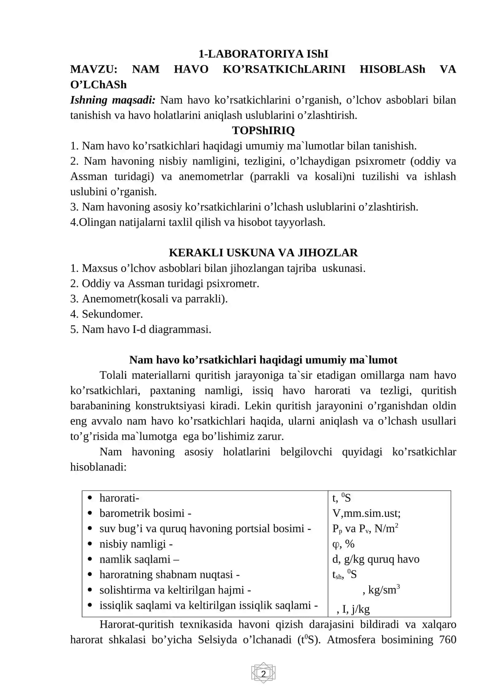 Tolali materiallarni quritish va namlash 4