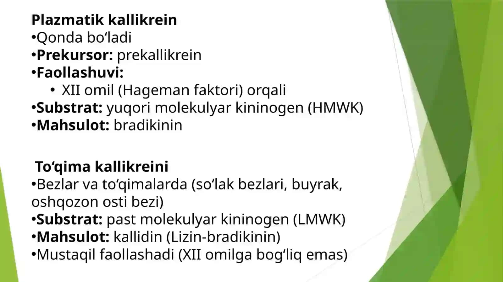 Kallikrein-kinin tizimi, klinik tizimi 4