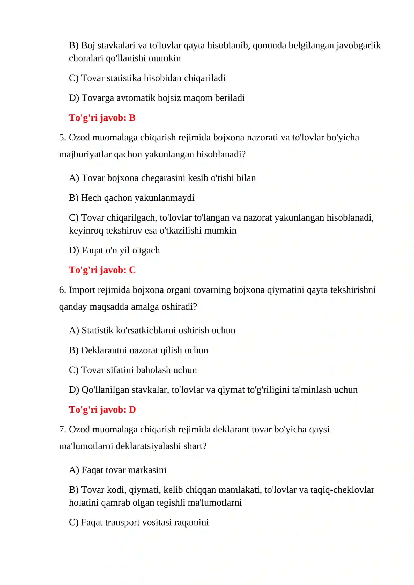 EKSPORT BOJXONA TESTLARI 4