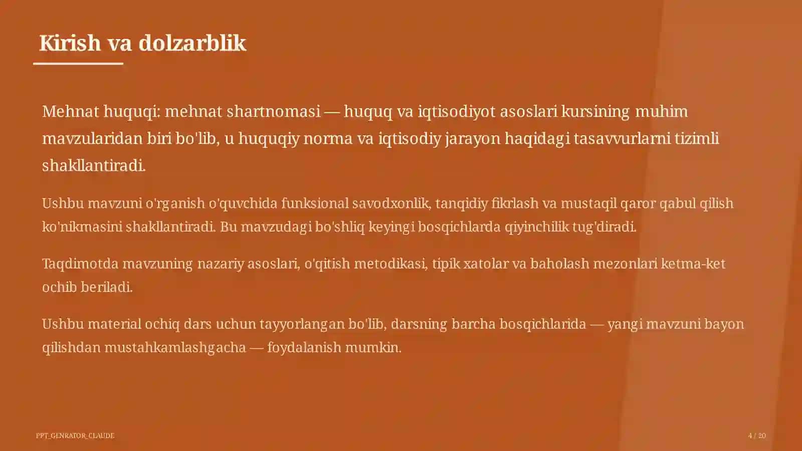 Mehnat huquqi: mehnat shartnomasi (9-sinf) 4
