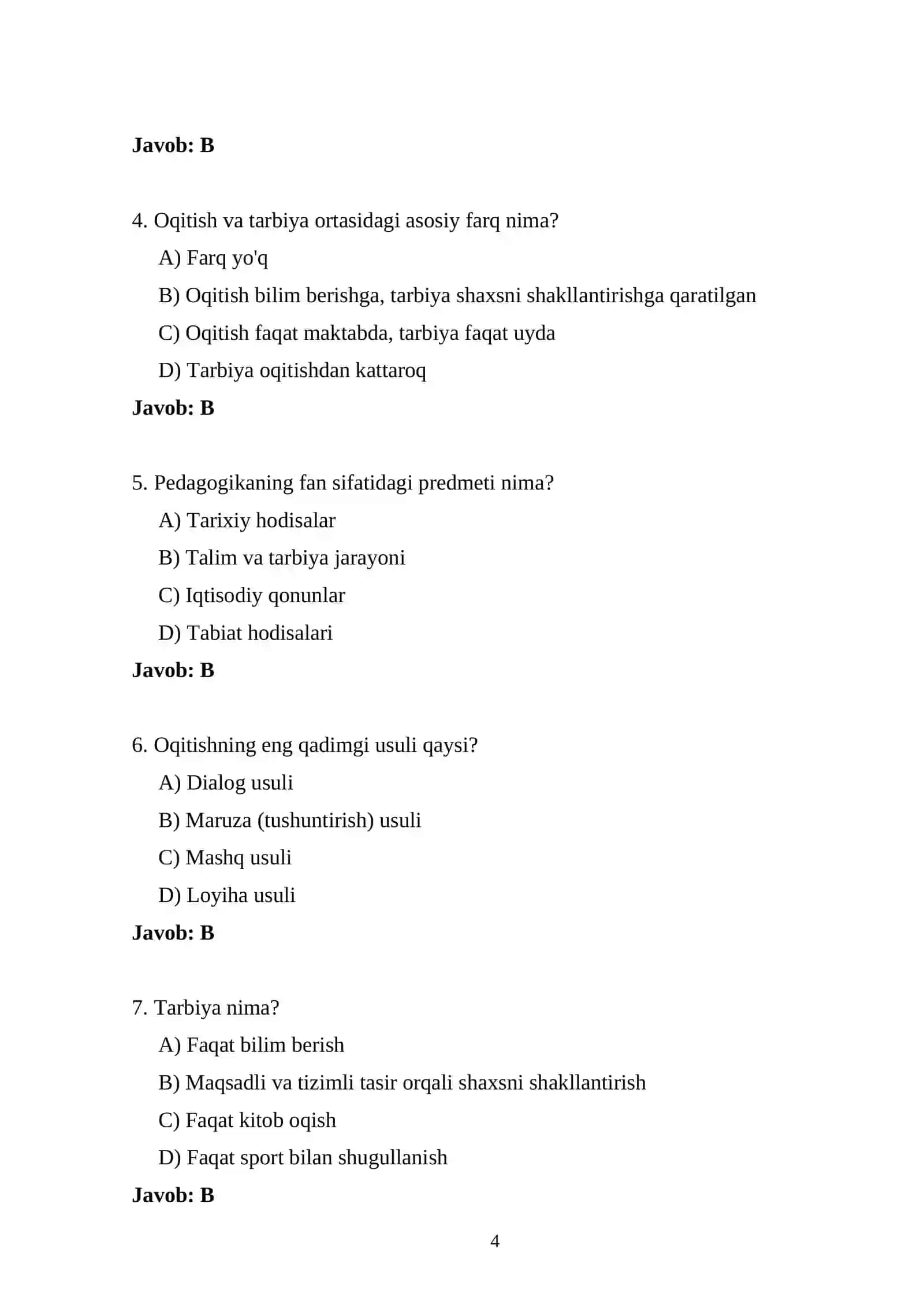 Boshlang‘ich ta’lim attestatsiya 2026 — 2000 ta test 4