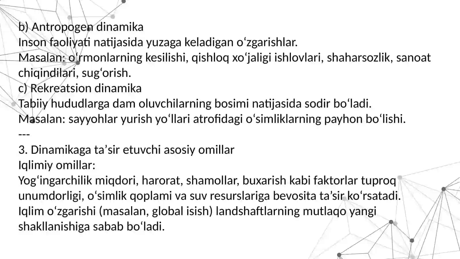 Landshaftlardan dinamikaning oʼrgatilishi masalalari 4