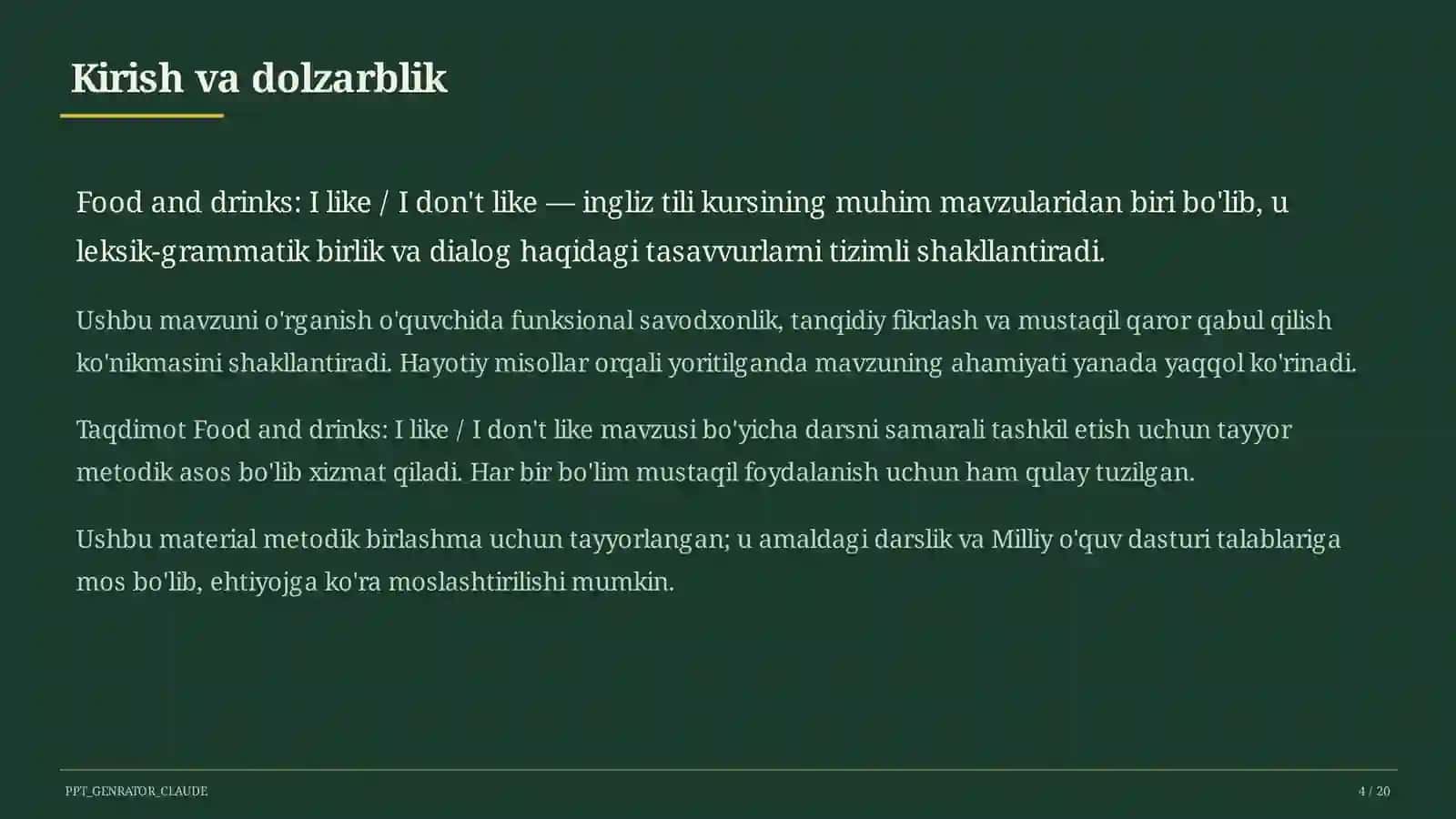 Ingliz tili (1– 11) - metodik birlashma uchun 4