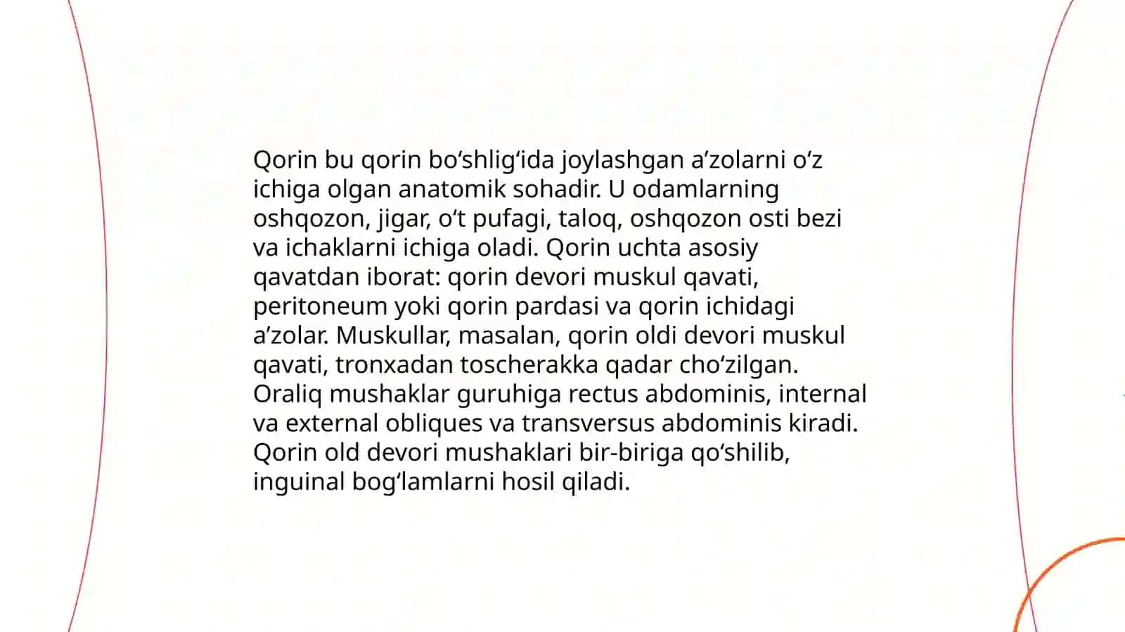 Amaliy ko'nikmalarni topshirish: qorinning chuqur palpatsiyasi 4