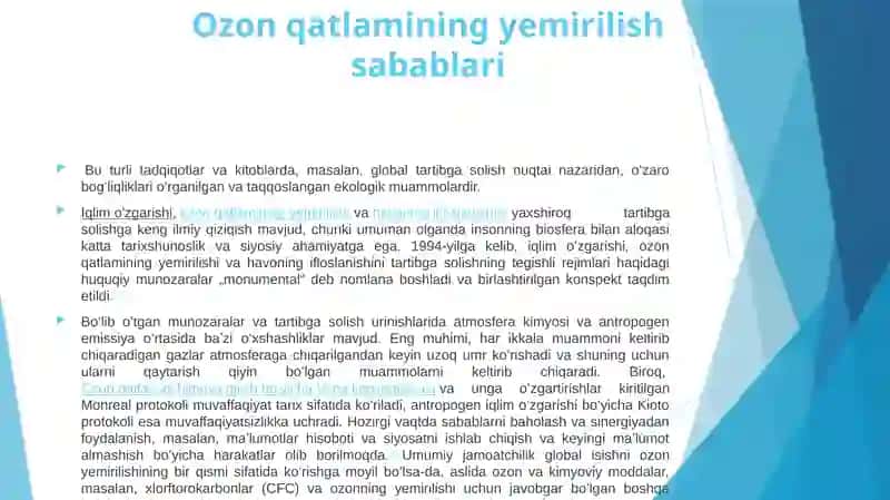 Ozon qatlami muammolar 4