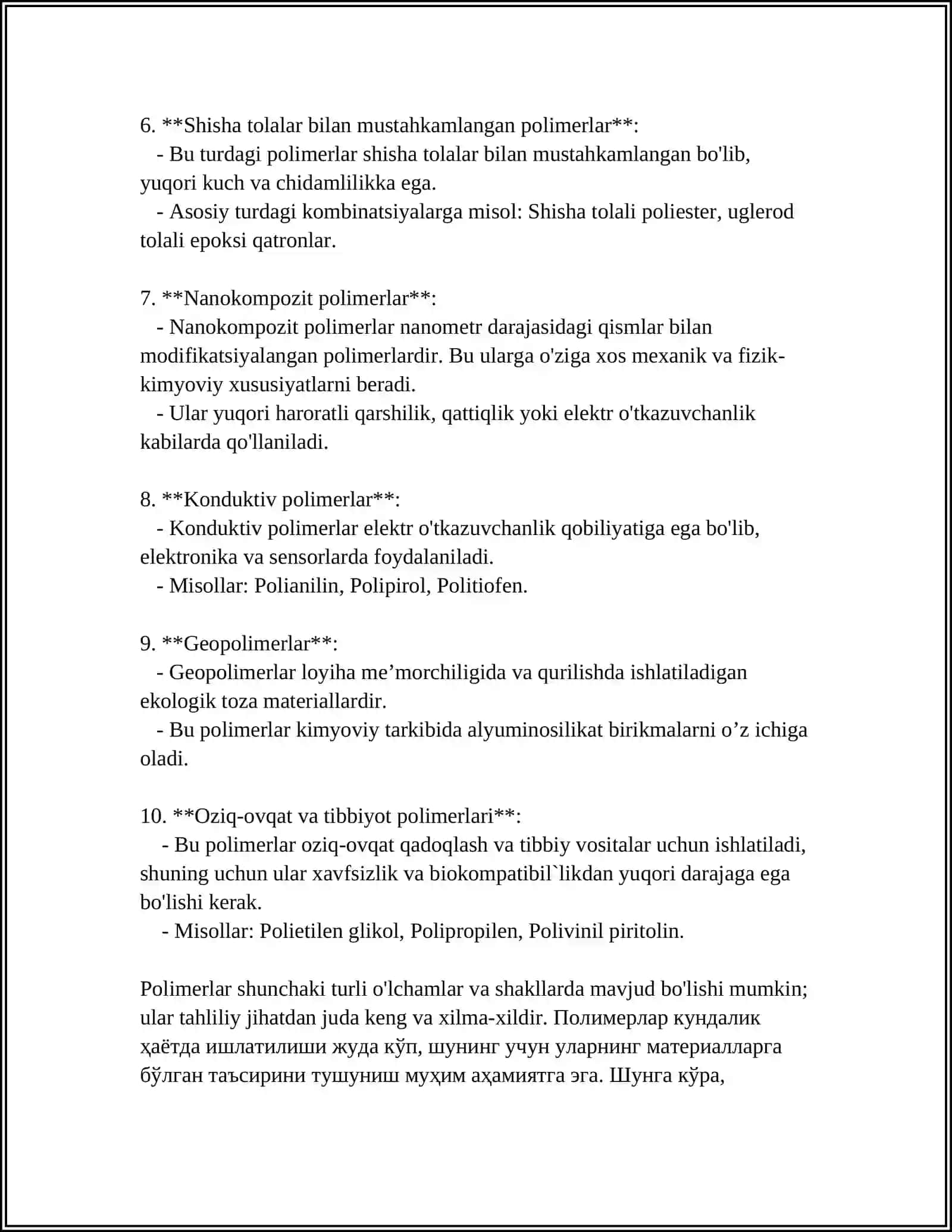 POLIMER MAXSULOTLARINI SANITARIYA-GIGIYENIK VA TOKSIKOLOGIK TEKSHIRUVLARINI OTAKZISH AHAMIYATI 4