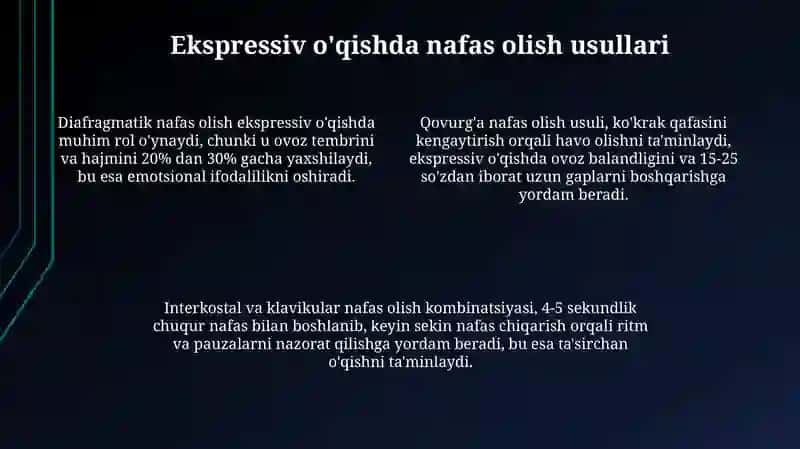 Nafasni boshqarish asoslari va nutq fiziologiyasi 4