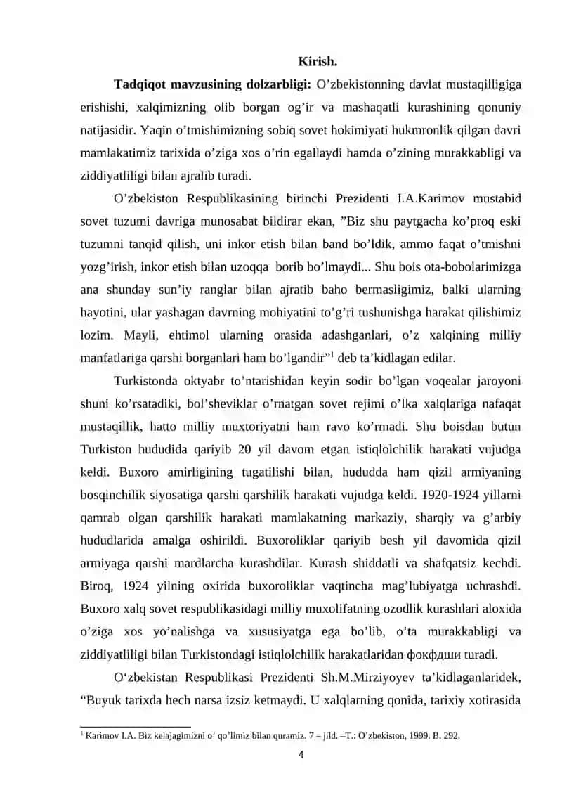 Buxoroda sovet hokimiyatining o’rnatilishi va unga qarshi kurash 4