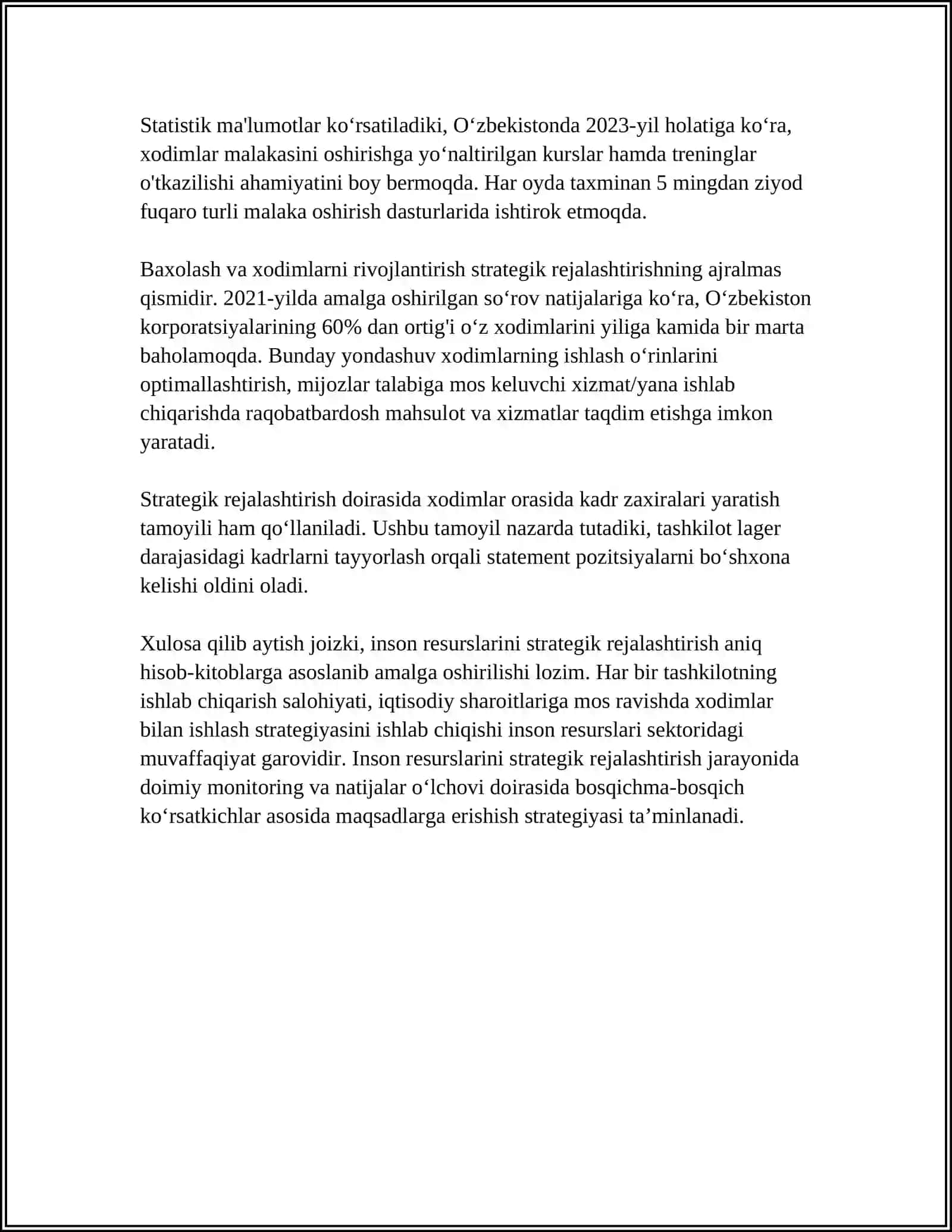 INSON RESURSLARINI TANLASH VA ISHTAR JOYLASHTIRISH MASALALARI 4