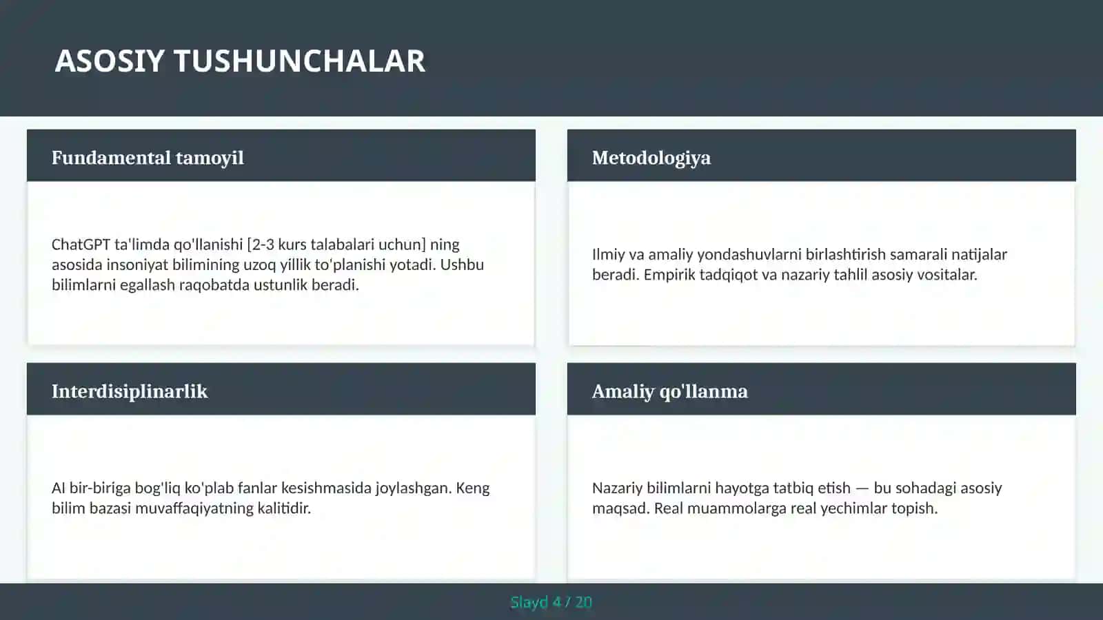 ChatGPT ta'limda qo'llanishi [2-3 kurs talabalari uchun] 4
