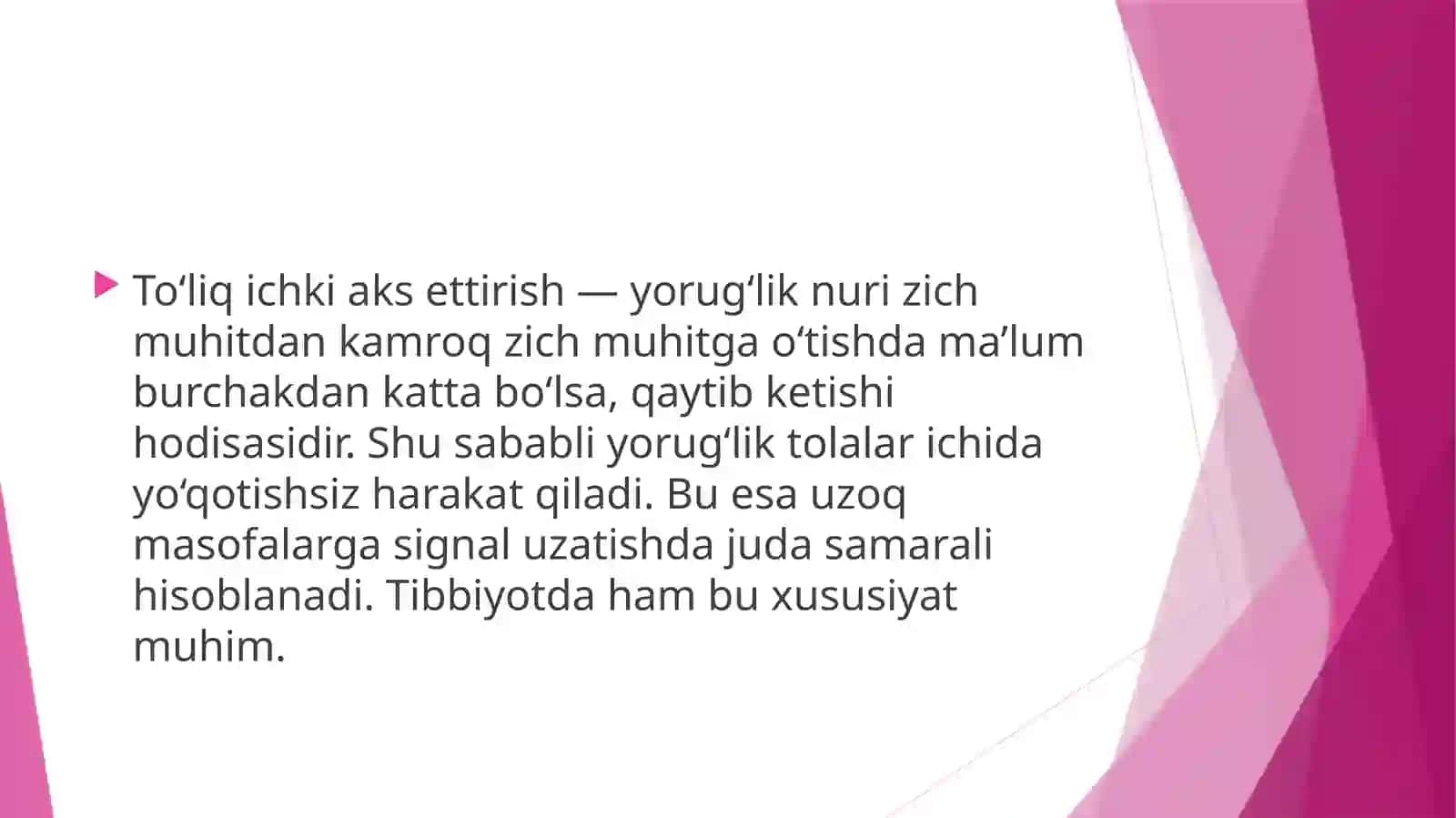 Tolali optika asboblarning tibbiyotdagi ahamiyati. 4