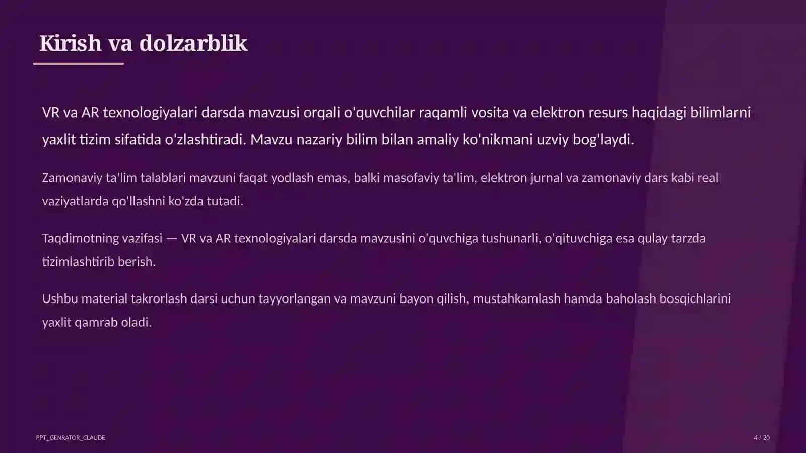 VR va AR texnologiyalari darsda 4