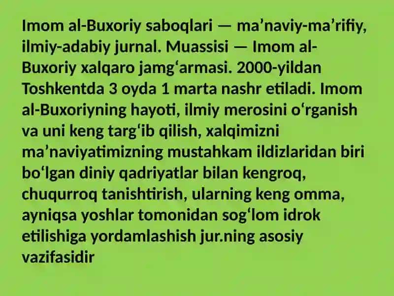 Imom-alBuxoriyning pedagogik g'oyalari 4