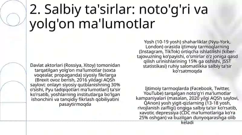Axborotning salbiy va ijobiy ta'siri 4