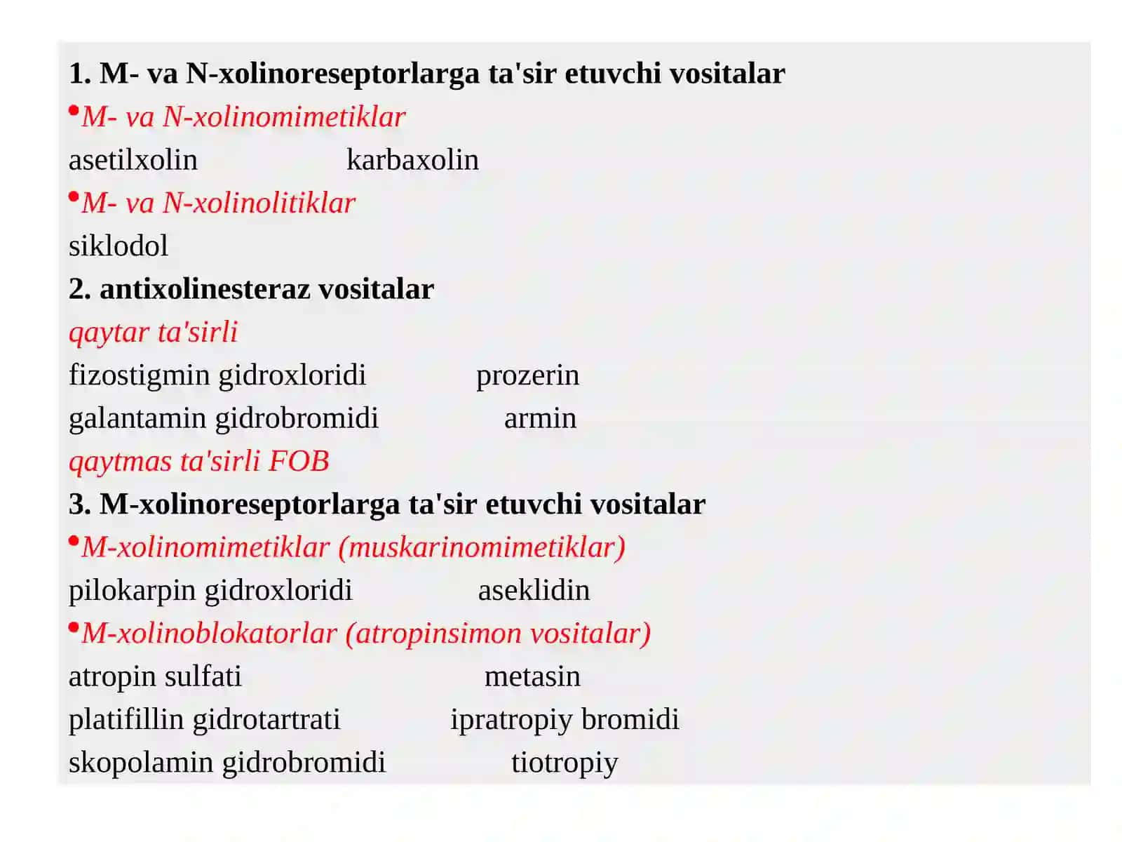 ANTIXOLINESTERAZVOSITALAR 4