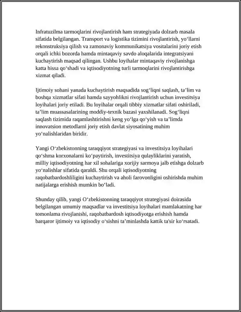2022 2026 YILARGA MÒLJALANGAN YANGI ÒZBEKISTONING TARAQQIYOT STRATEGIYASI VA INVESTITSIYAS LOYHALARNI RÒLI 4