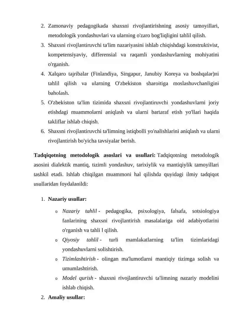 SHAXSNI RIVOJLANTIRUVCHI TA LIM NAZARIVASINI ISHLAB CHIGISHGA ZAMONAVIY YONDASHUVLAR. 4