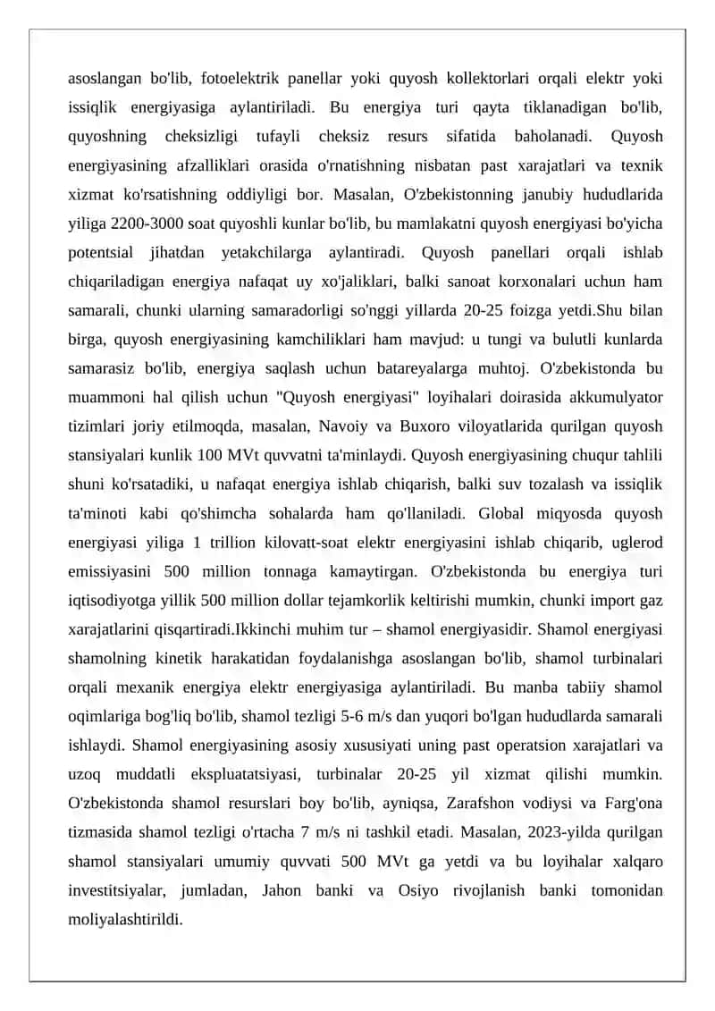 Muqobil energiya manbalaridan foydalanish tushunchasi va uning huquqiy tartibi 4