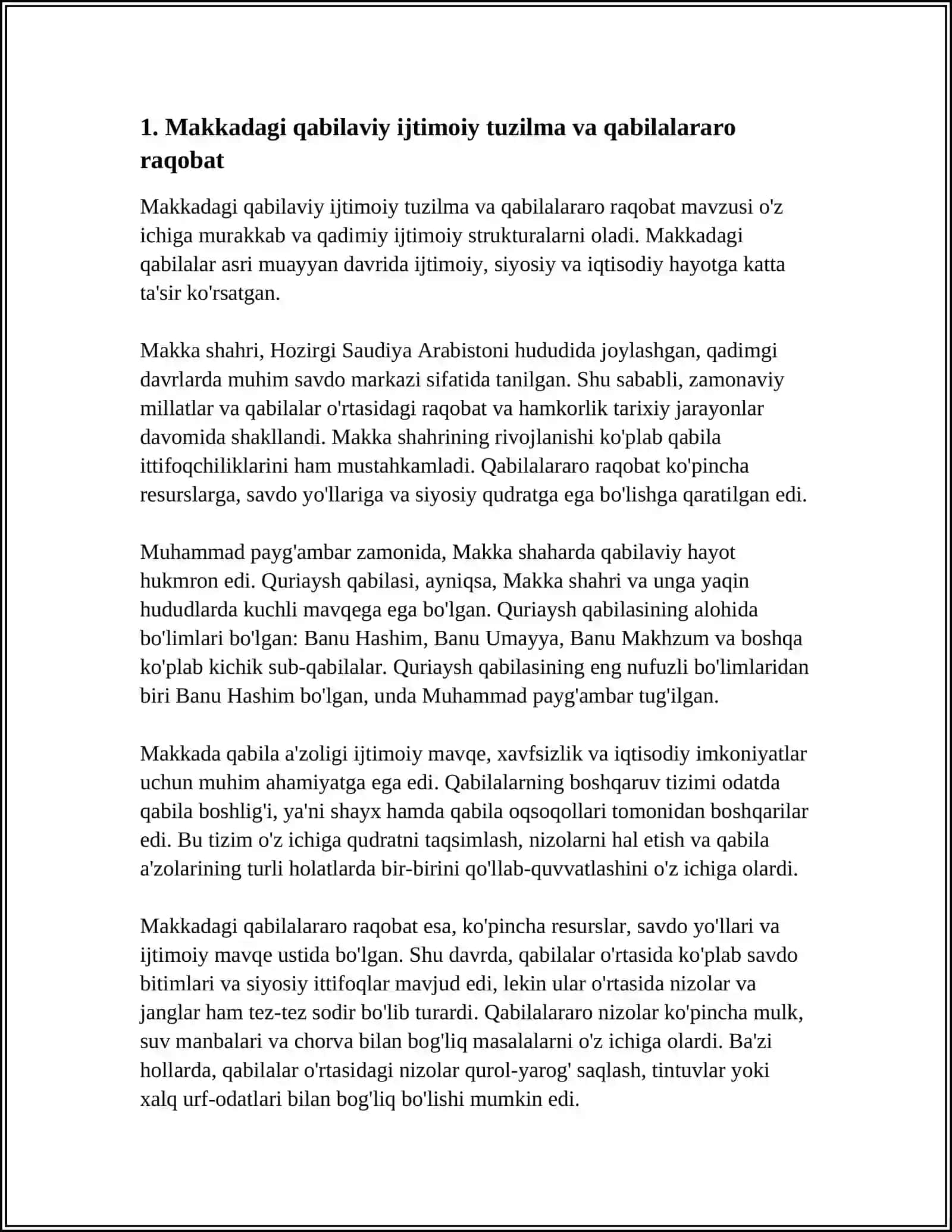 Makkadagi qabilaviy ijtimoiy tuzilma va qabilalararo raqobat 4