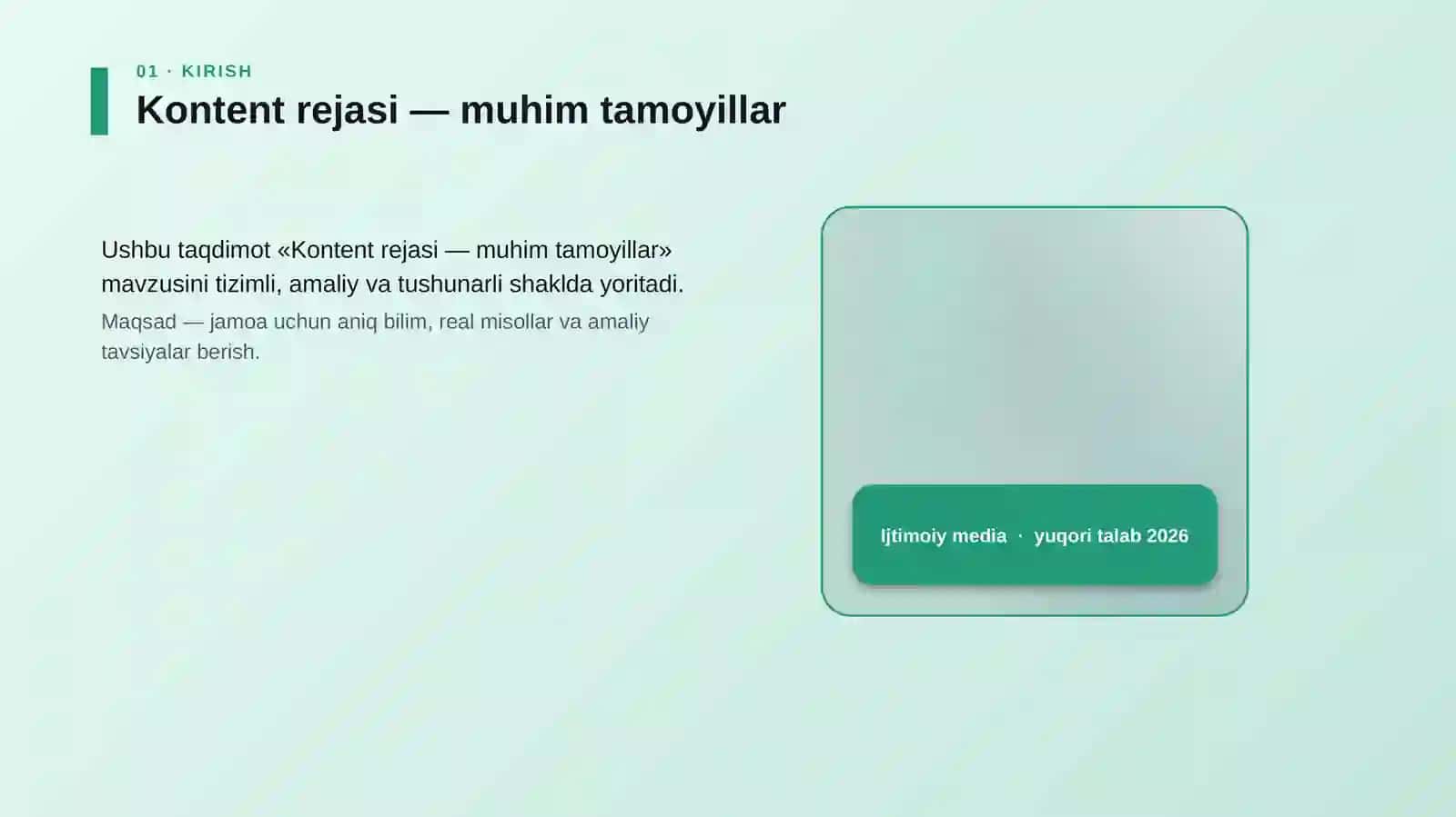 Kontent rejasi — muhim tamoyillar 4