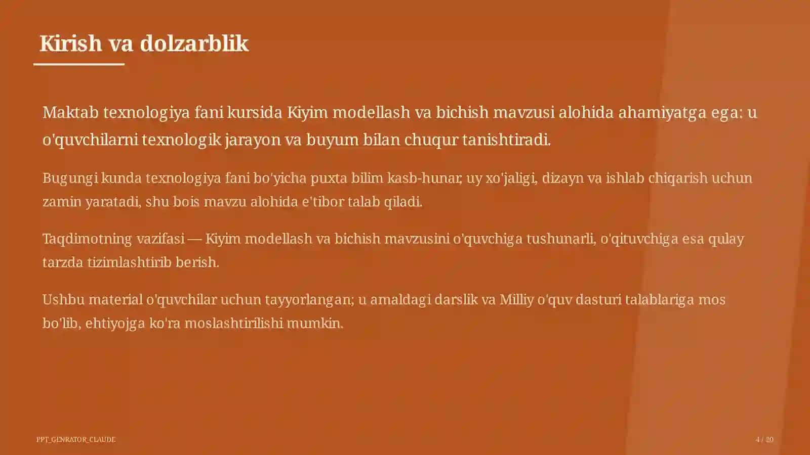 Kiyim modellash va bichish (7-sinf) 4