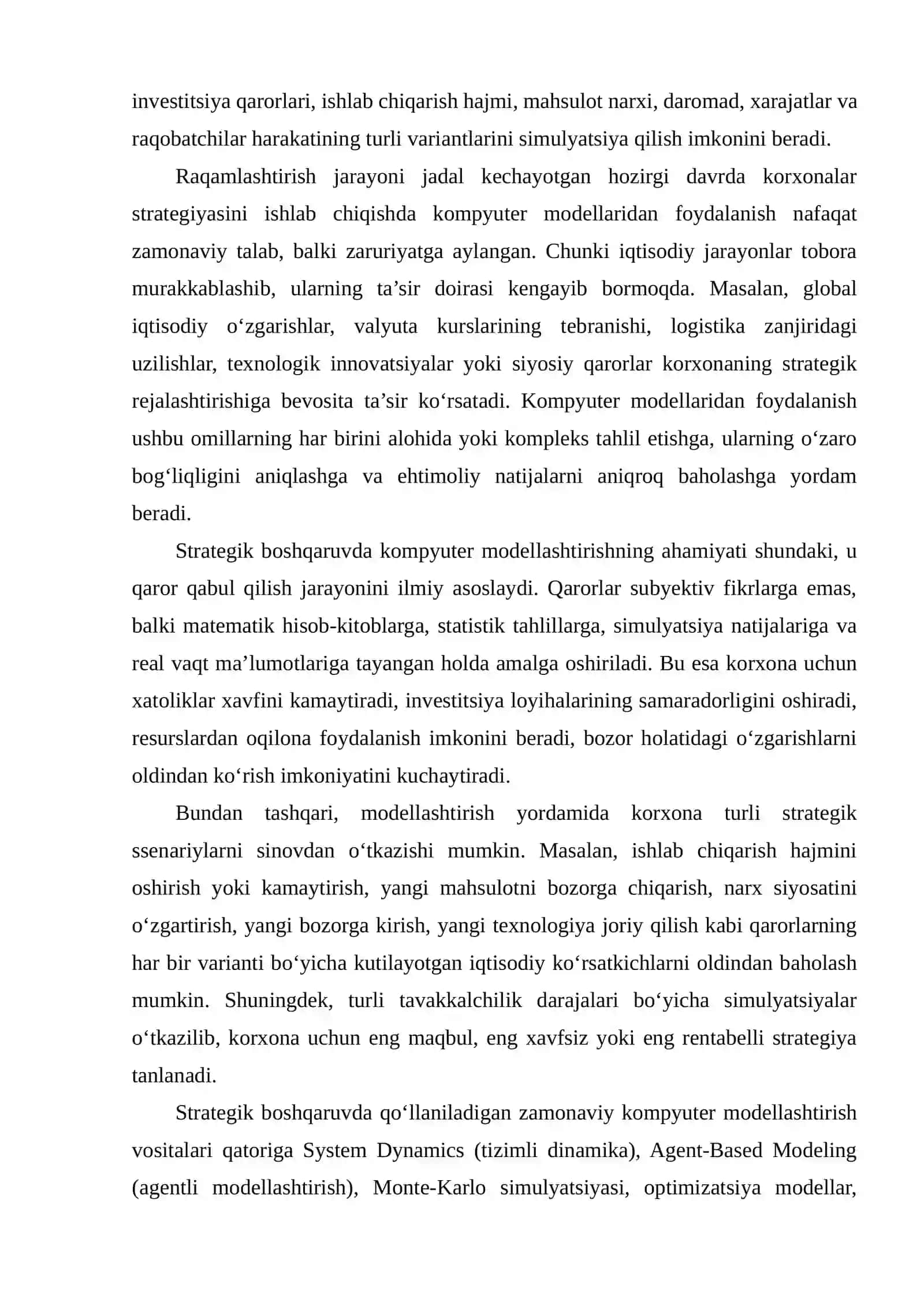 STRATEGIK BOSHQARUVDA KOMPYUTER MODELLASHTIRISH 4