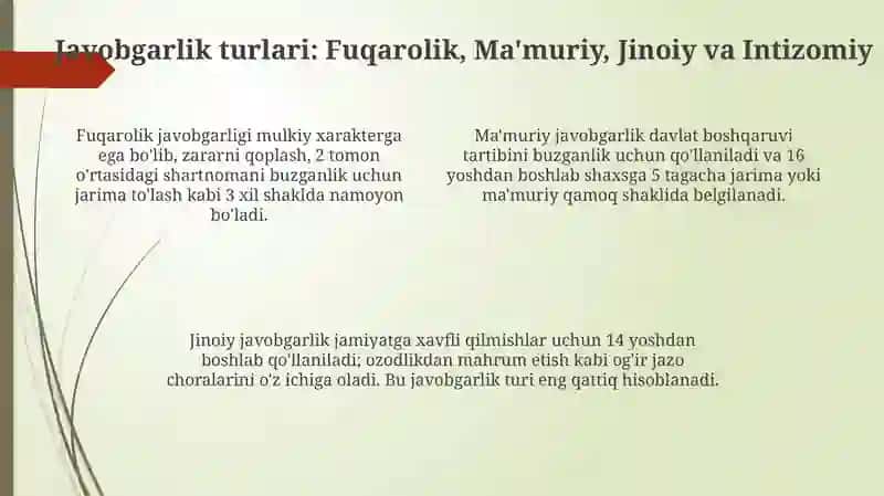 Huquqiy javobgarlik va turlari 4