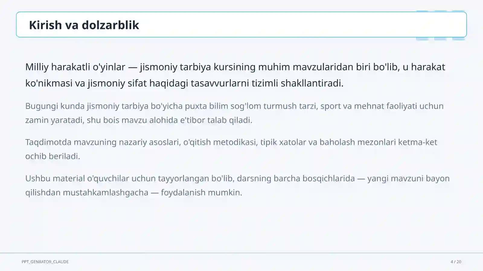 Milliy harakatli o'yinlar (4-sinf) 4