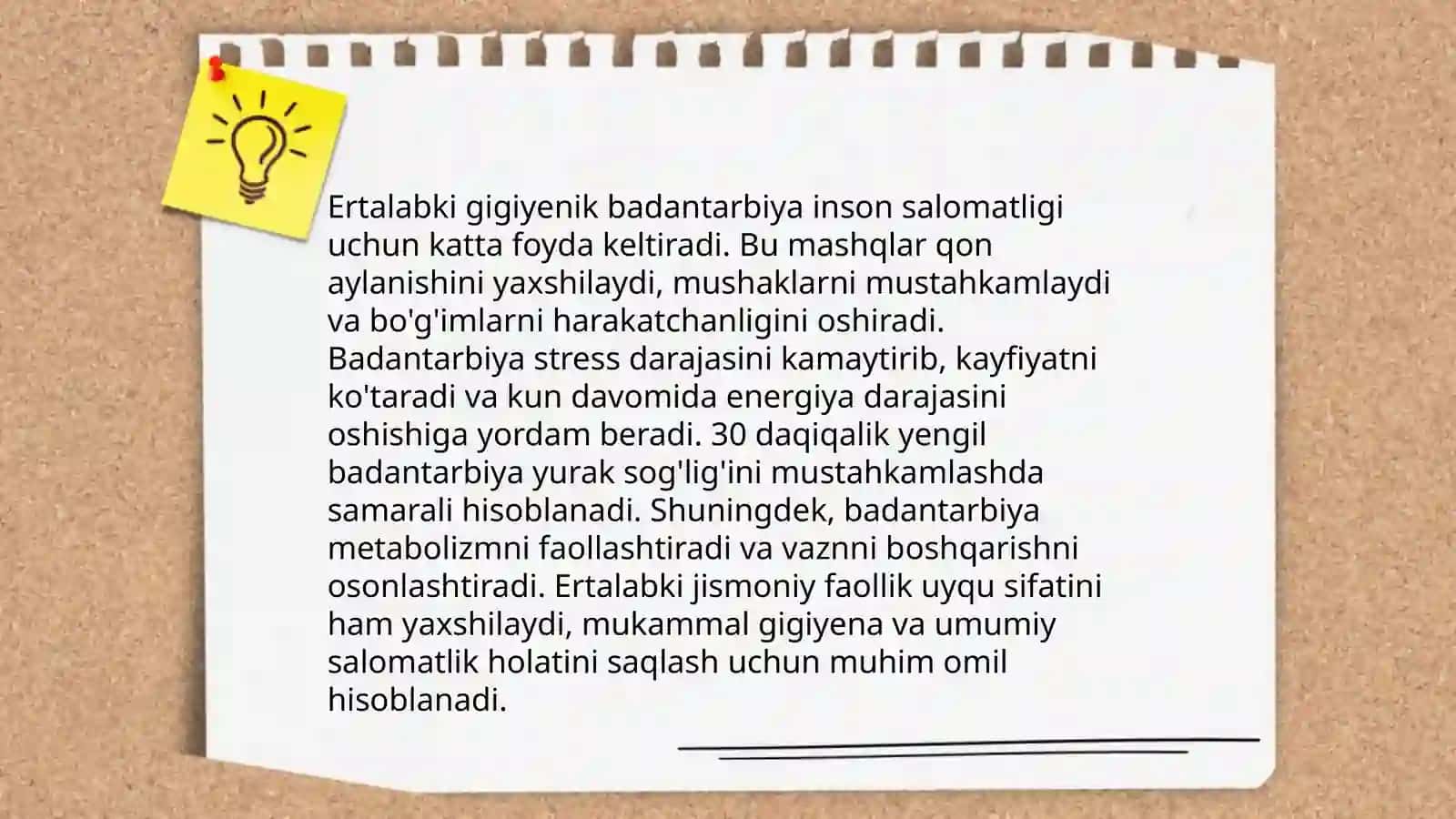 Zamonaviy sog'lomlashtirish tizimlari. Ertalabki gigiyenik badantarbiya mashqlarini bajarish 4