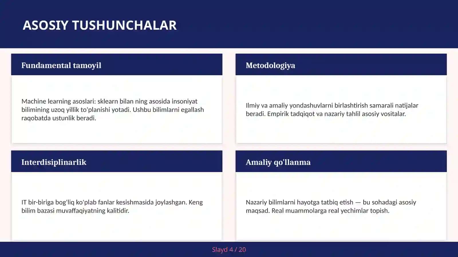 Machine learning asoslari: sklearn bilan 4