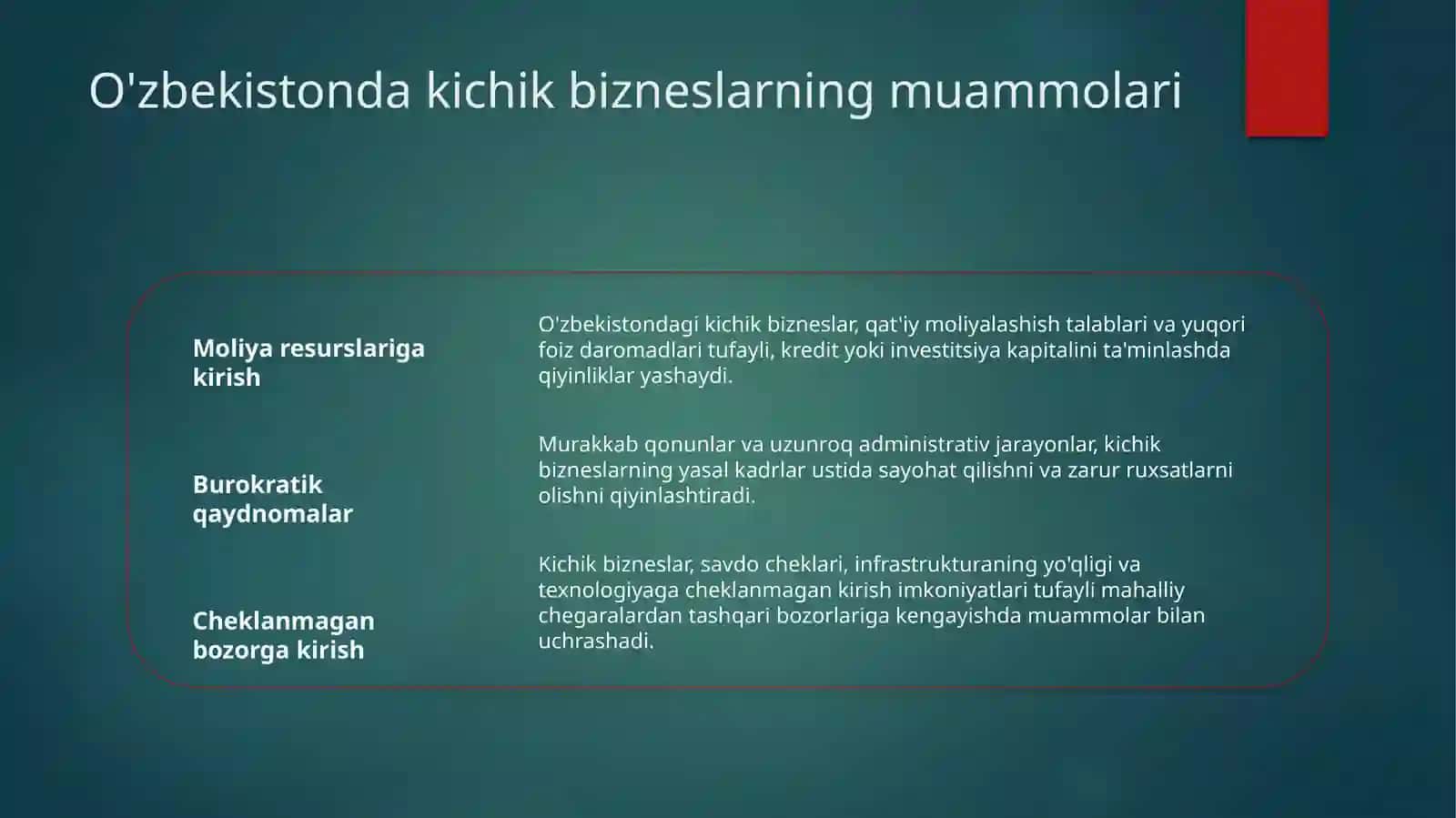 O'zbekistondaki chik biznesning ijtimoiy iqtisodiy rivojanishi 4