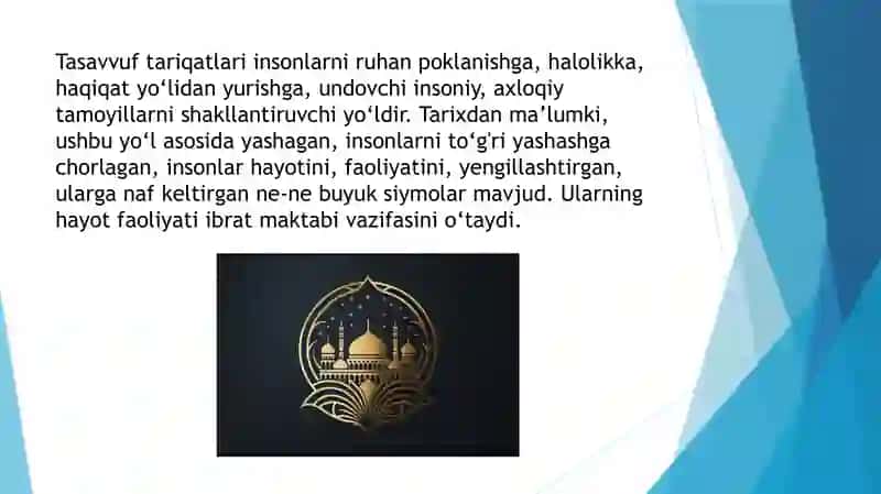 Tariqatlar va ularning o‘ziga xos hususiyatlari. 4
