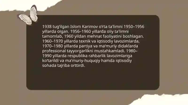 Islom Karimov hayot yo'llari 4