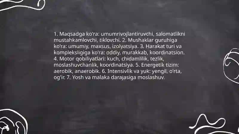 Umumrivojlantiruvchi mashqlar va ularning guruhlari 4