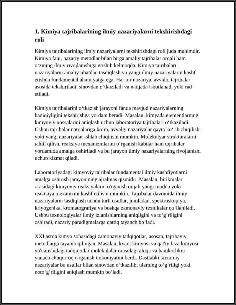 Kimiyaviy tajribalar va nazariyalar 4