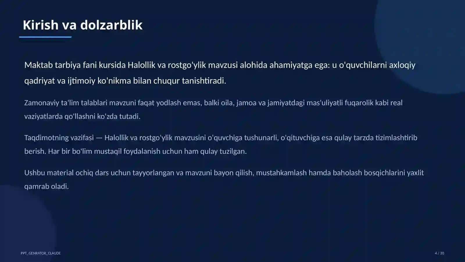Halollik va rostgo'ylik (2-sinf) 4