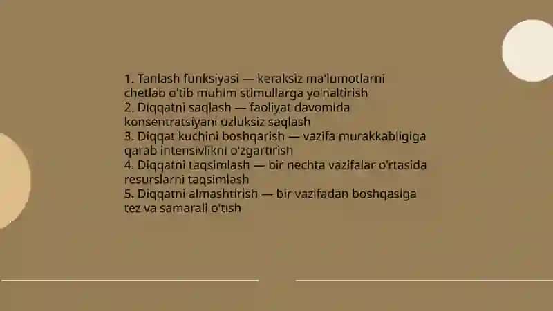 Diqqat haqida tushuncha.Diqqat turlari 4