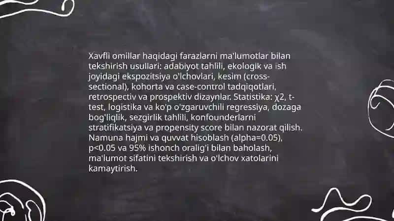 Xavfli omillarni aniqlash uchun metodologik yondashuvlar 4