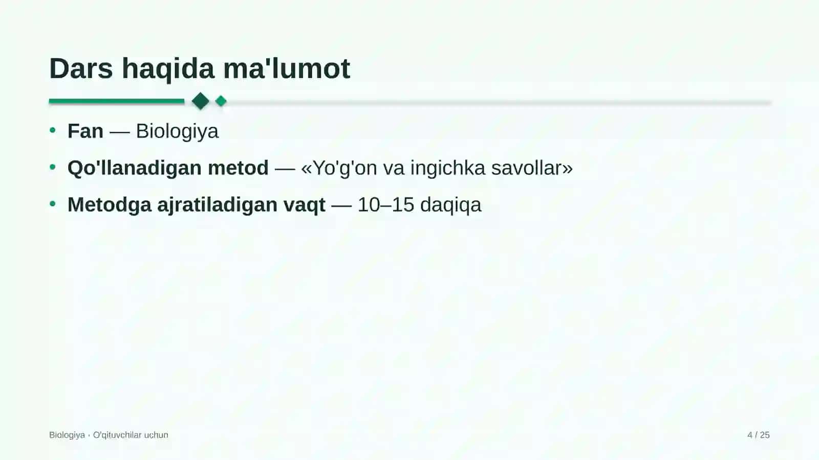 biologiya darslarida yo'g'on va ingichka savollar metodidan foydalanish 8065 4